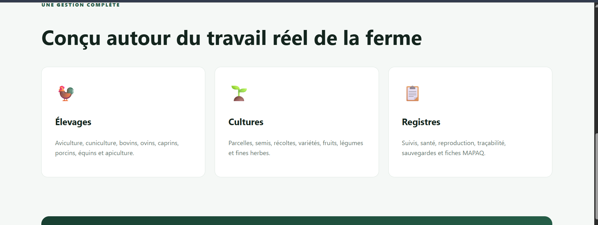 Tableau de bord du logiciel AgriNoryx